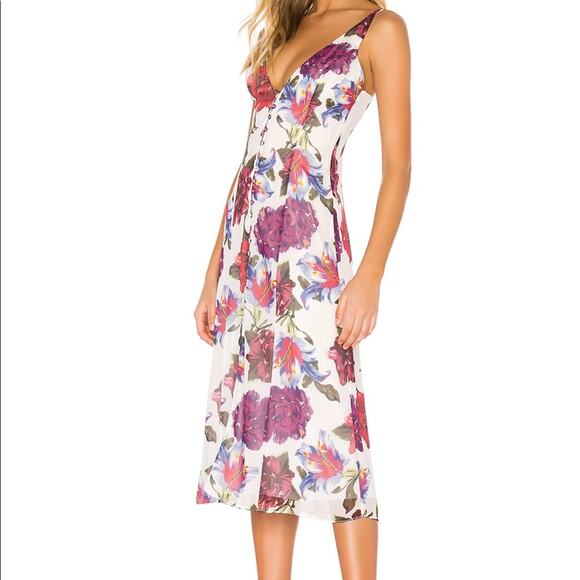 Privacy Please Dress Reina Floral Midi - Picture 3 of 7